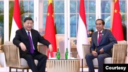 Presiden Indonesia Joko Widodo bersama Presiden China Xi Jinping di Badung, Bali, 15 November 2022.(Setpres RI)