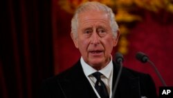 King Charles III during the Accession Council at St James's Palace, London, Sept. 10, 2022.