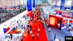 File - A general view of the second China-CEEC Expo, a consumer goods fair that concluded in Ningbo, in China's Zhejiang province, June 11, 2021. Latvia and Estonia said last month that they would no longer participate in China-CEEC activities.
