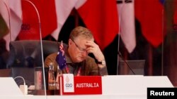 FILE - Governor of the Reserve Bank of Australia (RBA) Philip Lowe attends the G20 Finance Ministers and Central Bank Governors Meeting in Nusa Dua, Bali, Indonesia, 16 July 2022. (Made Nagi/Pool via Reuters)