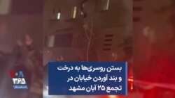 بستن روسری‌ها به درخت و بند آوردن خیابان در تجمع ۲۵ آبان مشهد