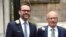 FILE - James and Rupert Murdoch are pictured at the Wedding Blessing of Rupert Murdoch and Jerry Hall at St. Bride's Church on Fleet Street in London, March 5, 2016.