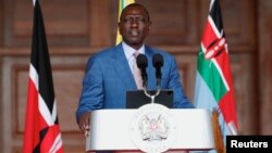 Kenya's President William Ruto addresses the nation to announce new Cabinet Secretaries in his government, in the wake of nationwide protests over new taxes, at State House in Nairobi, Kenya, July 19, 2024.