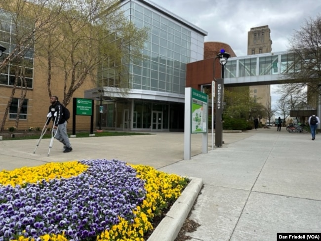 The exterior of CSU's recreation center in Cleveland, Ohio.