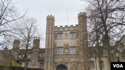 英國劍橋大學耶穌學院。該學院先前被爆出接受中國捐贈，涉嫌為中共洗白。 （美國之音李伯安）