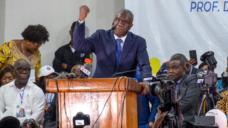 Présidentielle en RDC: premier grand meeting pour Denis Mukwege