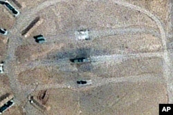 Burn marks surround what analysts identify as a radar system for a Russian-made S-300 missile battery, center, near an international airport and air base is seen in Isfahan, Iran, April 22, 2024.