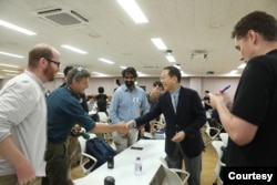 권영세 한국 통일부 장관이 10일 경기도 안성 하나원 본원에서 열린 언론 간담회에 참석했다. 사진 = 한국 통일부 제공.