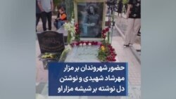 حضور شهروندان بر مزار مهرشاد شهیدی و نوشتن دل نوشته بر شیشه مزار او