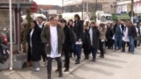 Kosovo, Gracanica, protest due to decision by the Kosovo Central bank that euro will be the only currency