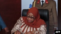 Rais wa Tanzania Samia Suluhu Hassan Febrauari 4, 2024. Picha na Tchandrou Nitanga / AFP.