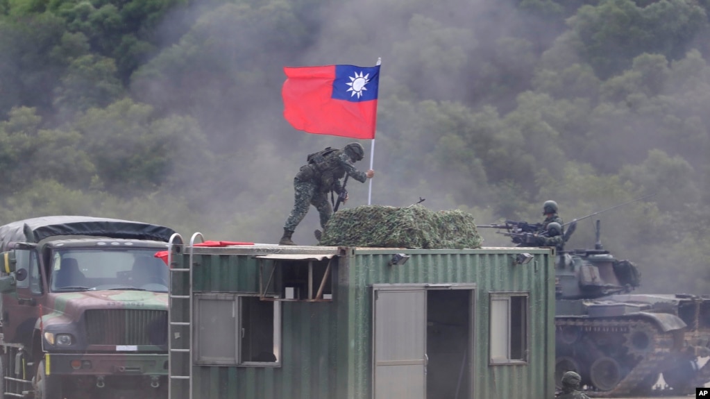 资料照片：台湾军方人员在北部新竹县进行战备演练。(2023年9月21日）(photo:VOA)