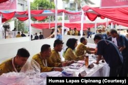 TPS di lembaga pemasyarakatan (lapas) Cipinang pada Pemilu 2024. (Foto: Humas Lapas Cipinang)