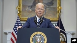 FILE - President Joe Biden delivers remarks on the death of Russian opposition leader Alexey Navalny, in the Roosevelt Room of the White House, in Washington, Feb. 16, 2024.