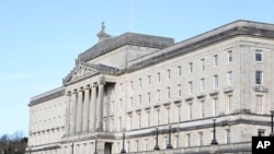 Parliament buildings Stormont in Belfast, Northern Ireland, Feb. 3, 2024. Sinn Fein Vice President Michelle O'Neill is set to become the first nationalist first minister following a two-year political collapse.