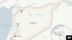 This is a locator map for Syria with its capital, Damascus. 