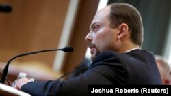 (FILE) Russian opposition leader Vladimir Kara-Murza testifies before a Senate Subcommittee in the United States.