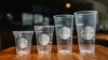 This photo provided by Starbucks shows a new version of the company's cold cup that is said to be made with up to 20% less plastic.