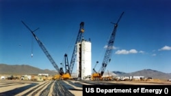 FILE - Signal cables are laid out ahead of an underground nuclear weapons test at the US National Nuclear Security Administration's Nevada Site in this undated archive photo. 