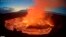 Dalam gambar webcam yang disediakan oleh Lembaga Survei Geologi AS menunjukkan letusan yang terjadi di puncak gunung berapi Kilauea di Hawaii. (USGS via AP)&nbsp;