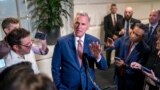 FILE - U.S. House Speaker Kevin McCarthy speaks with reporters at the Capitol in Washington, Sept. 14, 2023.