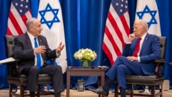 US President Joe Biden meets with Israeli Prime Minister Benjamin Netanyahu on the sidelines of the 78th United Nations General Assembly in New York City on September 20, 2023. 