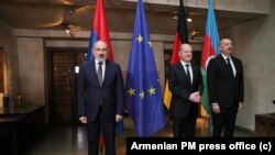 Մյունխենի համաժողովի շրջանակներում կայացել է Հայաստանի և Ադրբեջանի առաջնորդների հանդիպումը Գերմանիայի կանցլերի միջնորդությամբ, փետրվարի 17, 2024թ., լուսանկար՝ ՀՀ վարչապետի կայք