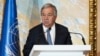FILE - U.N. Secretary-General Antonio Guterres speaks after a summit on Afghanistan in Doha, Qatar, May 2, 2023. Another Doha conference ended Feb. 19, 2024, with consensus on goals for Taliban rulers but little progress on how the world should coordinate engagement with them.