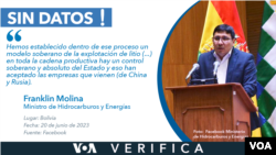 Ministro de Hidrocarburos y Energía, Franklin Molina, asegura que el modelo de convenio con empresas de China y de Rusia "es soberano" pero no hay información pública que lo confirme. 