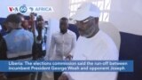 VOA60 Africa - Liberia: President Weah and his opponent Boakai headed to runoff next month