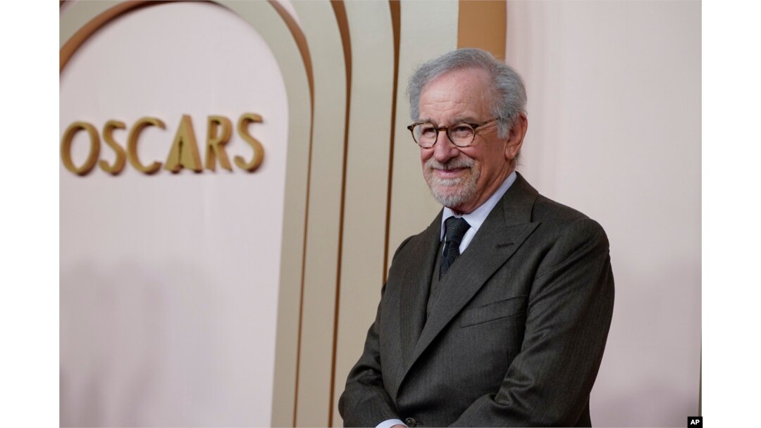 Steven Spielberg arrives at the 96th Academy Awards Oscar nominees luncheon at the Beverly Hilton Hotel in Beverly Hills, California, Feb. 12, 2024.