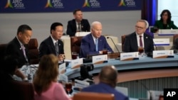 ประธานาธิบดีสหรัฐฯ โจ ไบเดนที่การประชุม APEC ที่ซานฟรานซิสโก เมื่อปี 2023