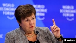 International Monetary Fund Managing Director Kristalina Georgieva attends the 54th annual meeting of the World Economic Forum, in Davos, Switzerland, Jan. 17, 2024. Georgieva warned, Feb. 11, 2024, of a potential wider impact on regional economies of continued conflict in Gaza.