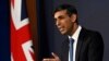 FILE - Prime Minister Rishi Sunak speaks during a press conference following the launch of new legislation on migrant channel crossings at Downing Street on March 7, 2023 in London, United Kingdom. 