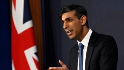 FILE - Prime Minister Rishi Sunak speaks during a press conference following the launch of new legislation on migrant channel crossings at Downing Street on March 7, 2023 in London, United Kingdom. 