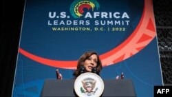 FILE - U.S. Vice President Kamala Harris addresses youth during the U.S.- Africa Leaders Summit held in Washington D.C., December 13, 2022