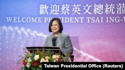 台湾总统蔡英文在纽约出席驻纽约台北经济文化办事处的活动。（2023年3月30日）