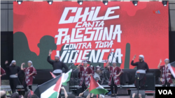 Imagen del concierto "Chile canta Palestina contra toda violencia". Fotografía: Nicolás Cortés/VOA