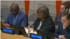 린다 토머스-그린필드 유엔 주재 미국 대사가 4일 유엔 안보리에서 사이버 안보를 주제로 열린 회의에서 발언하고 있다. 