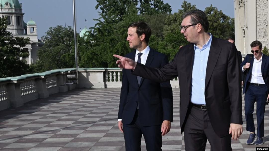 Džared Kušner i Aleksandar Vučić u Predsedništvu Srbije, 19. jun 2024. (foto: Instagram/buducnostsrbijeav)