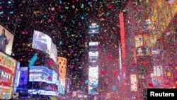 Perayaan pergantian tahun baru di Times Square, Manhattan, New York (foto: ilustrasi). 