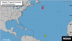 The National Hurricane Center says, July 23, 2023, Tropical Storm Don is weakening as it travels over cool waters.