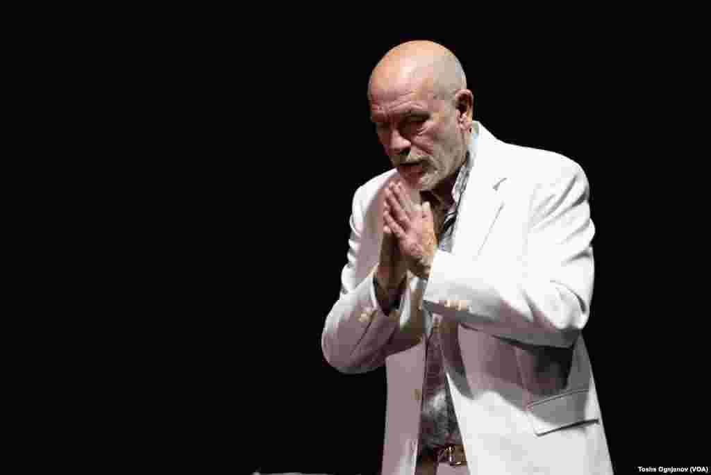 American actor John Malkovich at Ohrid summer festival playing the leading role in The Infernal Comedy: Confessions of a Serial Killer