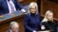 Newly appointed Northern Ireland's First Minister Michelle O'Neil speaks during the Northern Ireland Assembly at the Parliament Building, in Stormont, Feb. 3, 2024. 