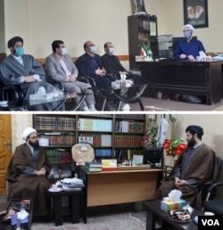 عکس‌هایی از مهدی حق شناس (نفر سمت چپ در عکس بالا) در زمان معاونت نهاد امر به معروف در دیدار با امام جمعه آستارا و (نفر سمت راست در عکس پایین) دیدار با امام جمعه لنگرود