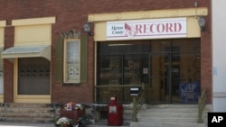 FILE - The offices of the Marion County Record weekly newspaper are seen in Marion, Kansas, on Aug. 21, 2023.