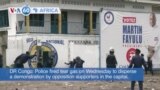 VOA60 Africa - DR Congo: Police fired tear gas to disperse opposition supporters in Kinshasa