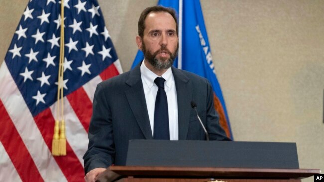 FILE - Special counsel Jack Smith speaks to reporters, in Washington, June 9, 2023.