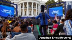 (FILE) Members of the Tennessee State University marching band perform during a Juneteenth concert at the White House