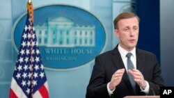 White House national security adviser Jake Sullivan speaks during a press briefing at the White House, July 7, 2023, in Washington.
